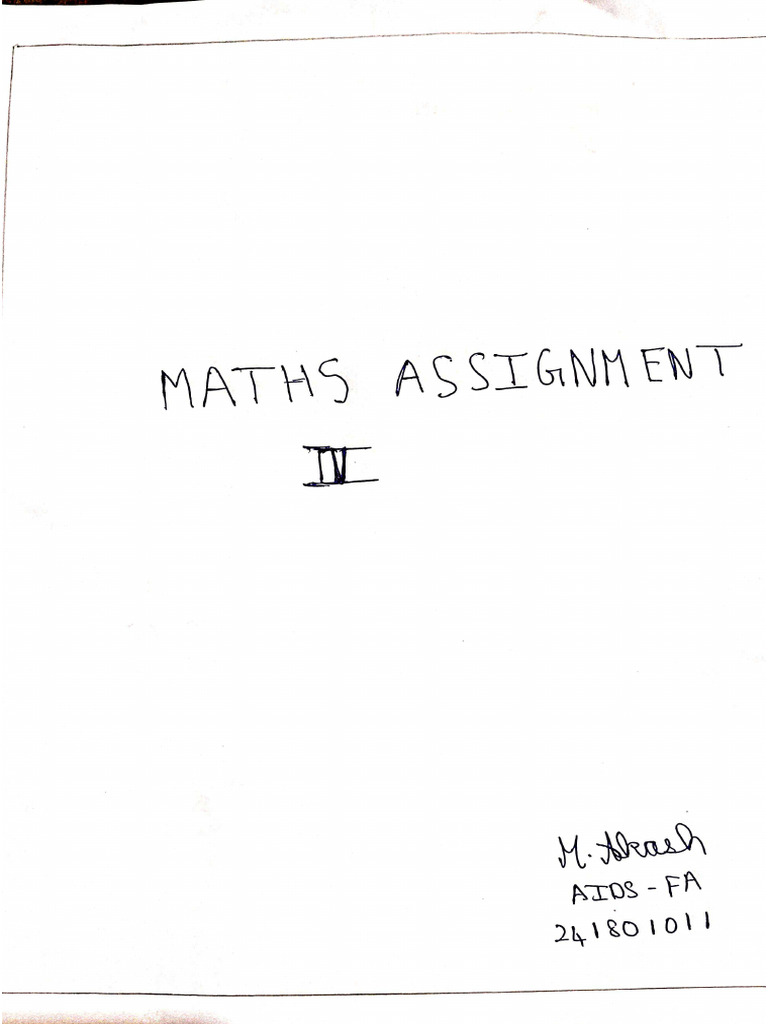 Maths Assignment 4 | PDF
