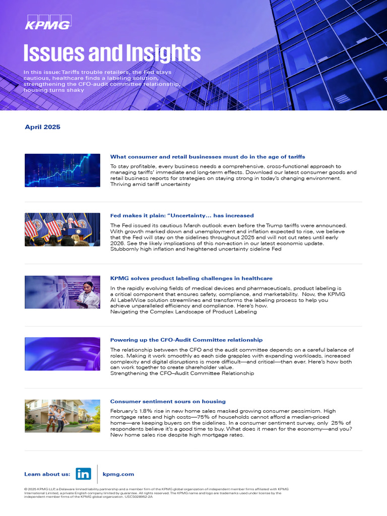 Issues Insights Newsletter April 2025 | PDF | Federal Reserve | Inflation