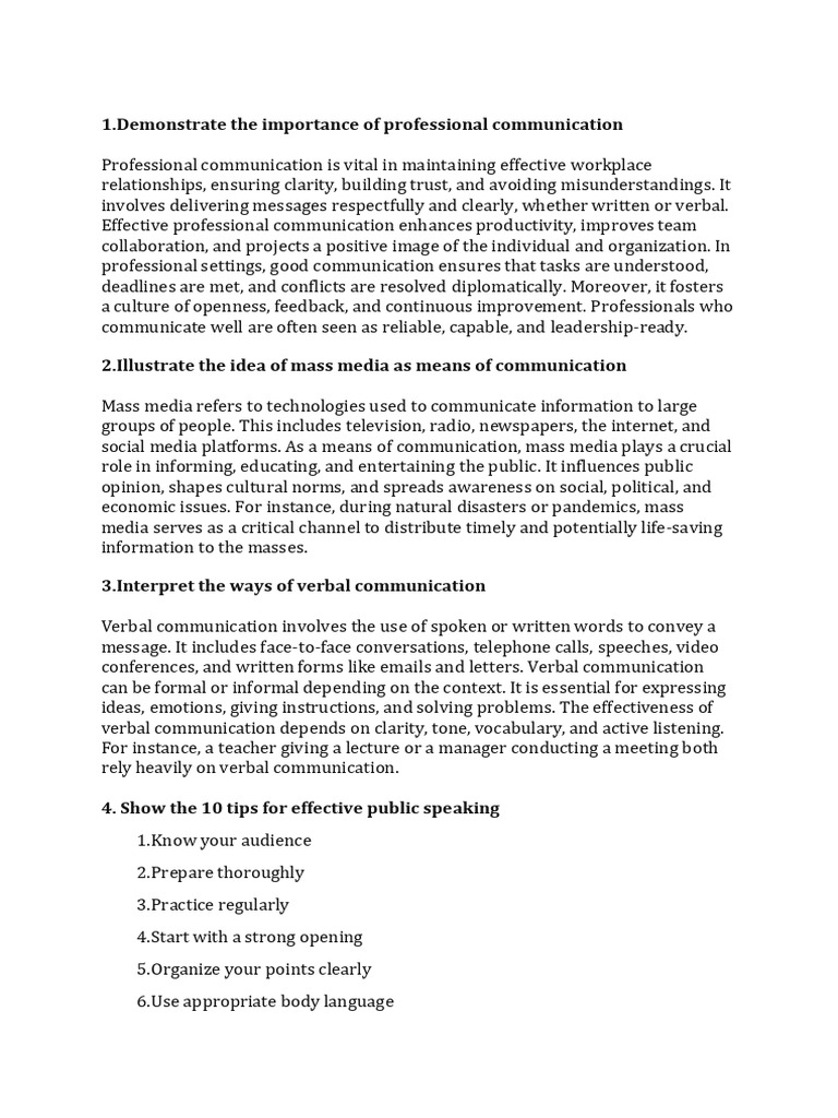 Importance of Effective Communication | PDF | Nonverbal Communication ...