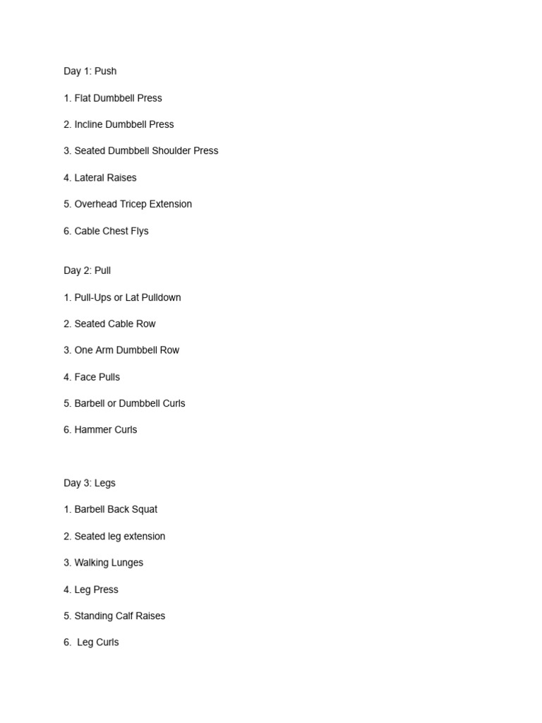 Weekly Strength Training Routine | PDF