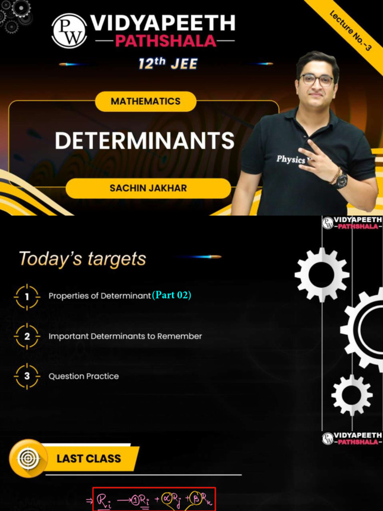 Determinants 03 Class Notes Pdf