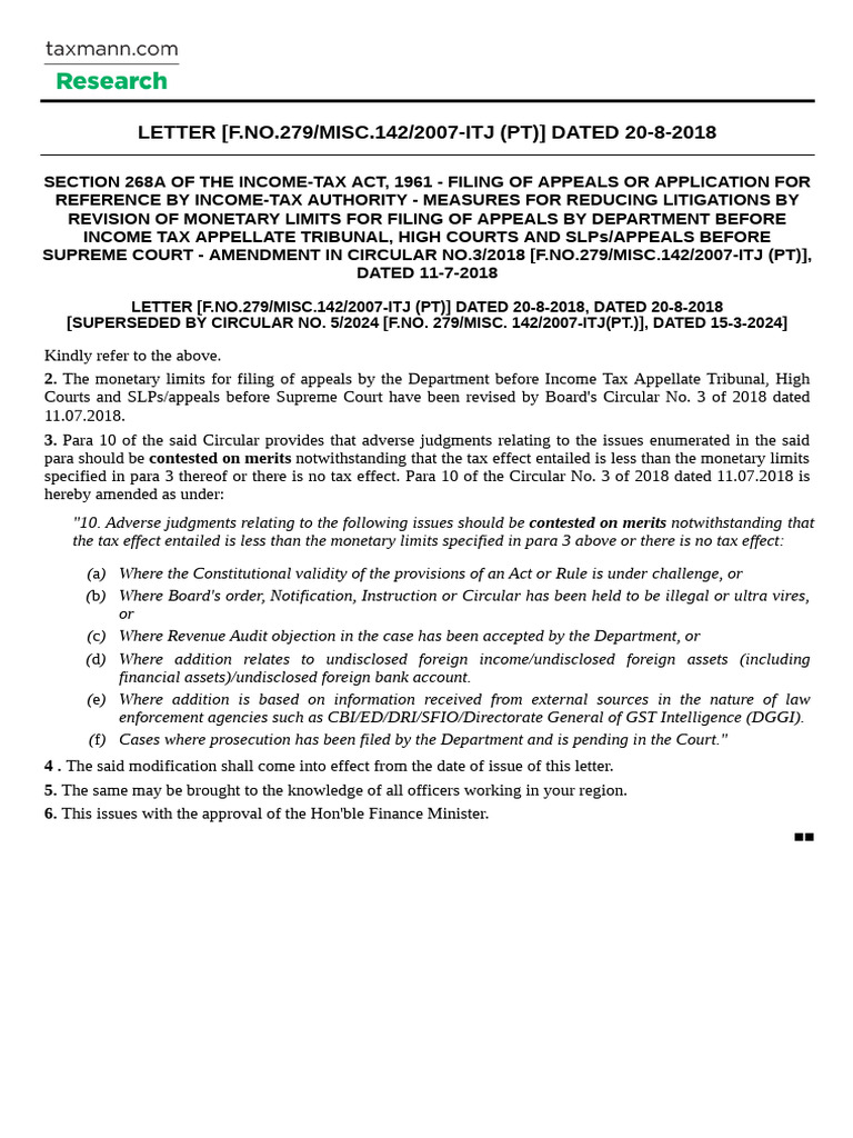 Income Tax Appeal Filing Guidelines Update | PDF | Taxes | Government