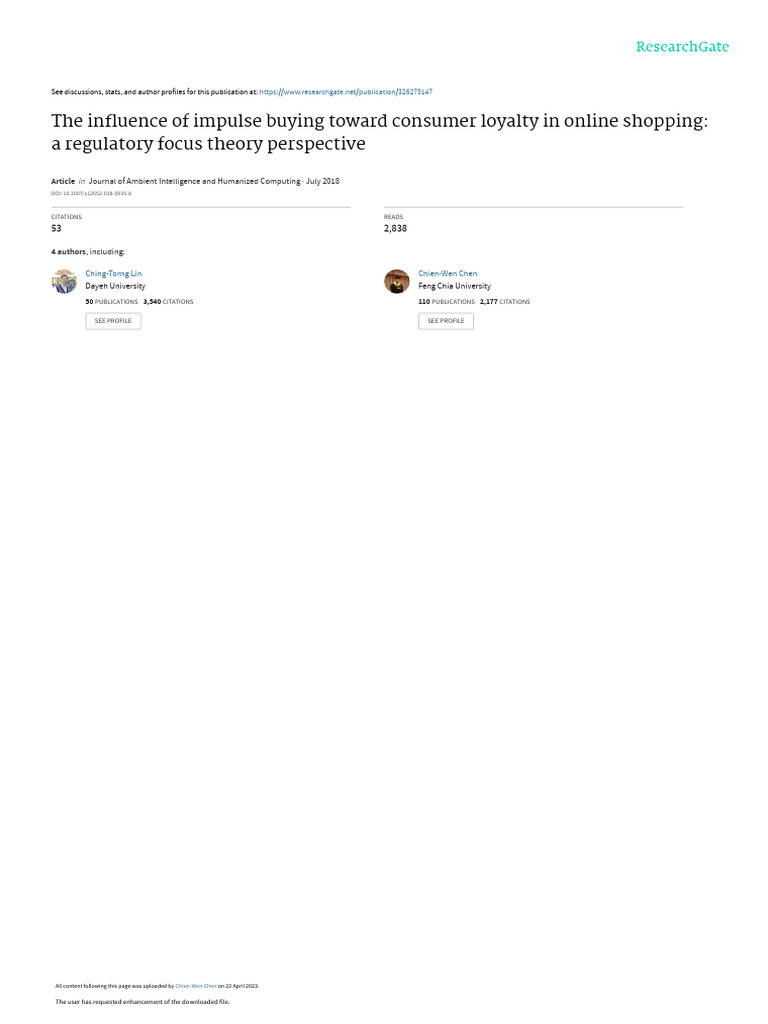 Impulse Buying and Consumer Loyalty Online | PDF | Consumer Behaviour ...