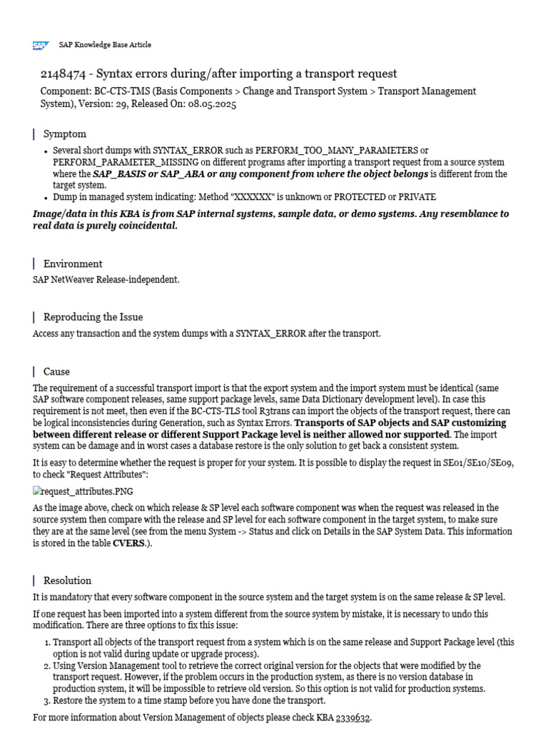 Syntax Errors After Transport Import | PDF | Computing | Data Management