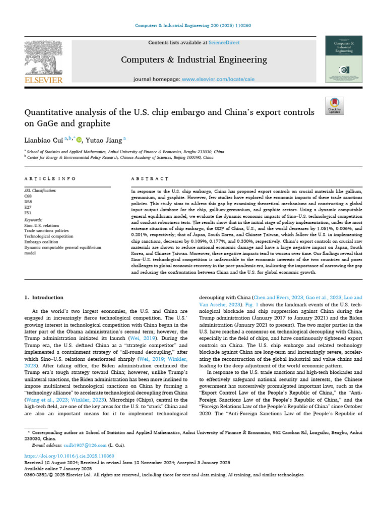 U.S.-China Chip Embargo and Export Controls | PDF | China | World Politics