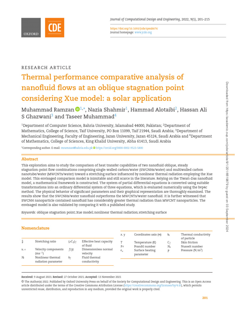 Thermal Performance Comparative Analysis of | PDF | Heat Transfer | Liquids
