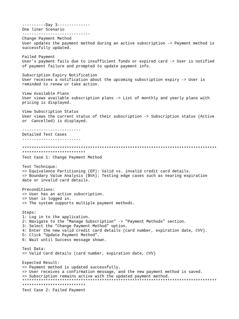 Day 3 Writing of Test Cases. | PDF | Credit Card | Computing