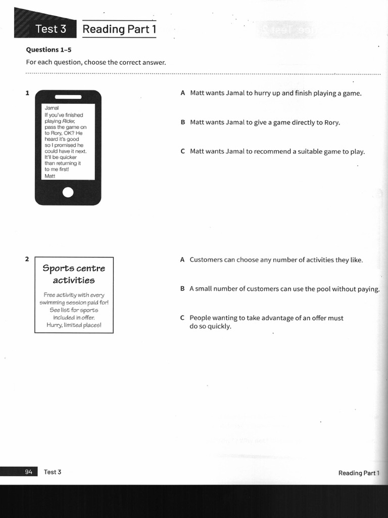 B1 Trainer 2 Test 3 | PDF
