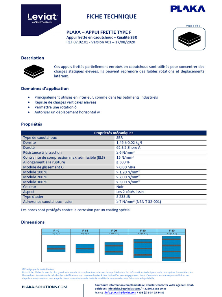 Fiche technique des appuis frettés SBR | PDF | Ingénierie mécanique ...