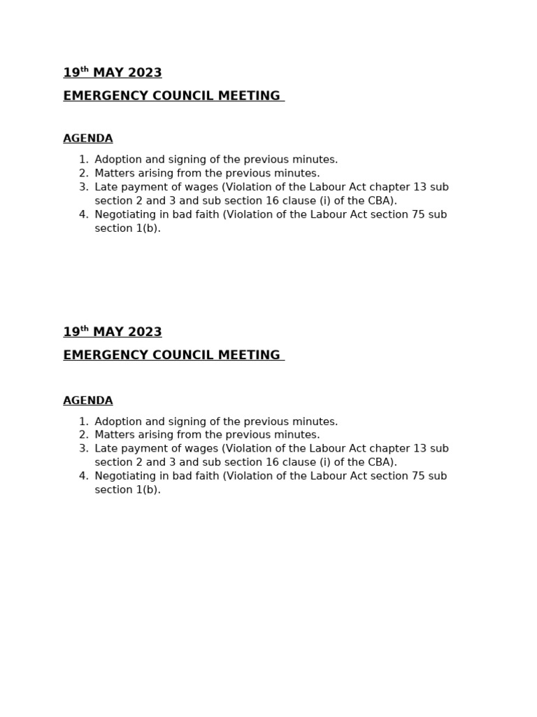 Works Council Meeting On The 18th of May 2023 | PDF
