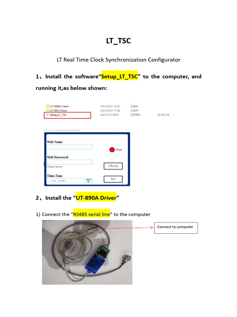 LT Real Time Clock Sync Setup Guide | PDF | Usb | Device Driver