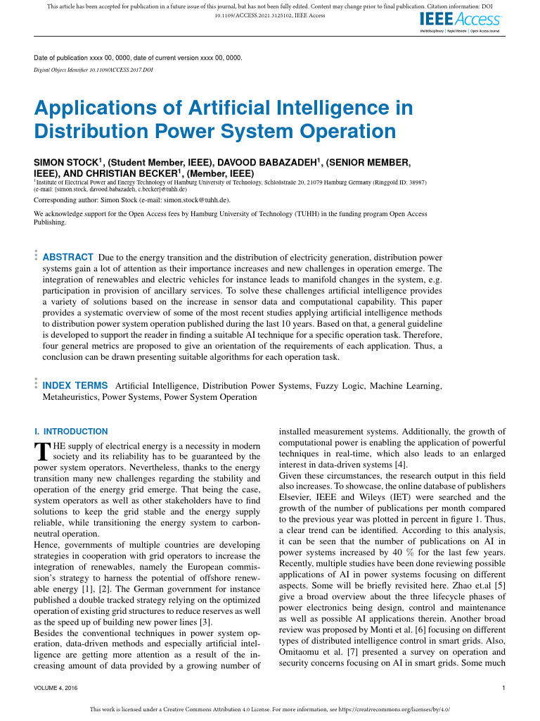 Applications of Artificial Intelligence in Distrib | PDF ...