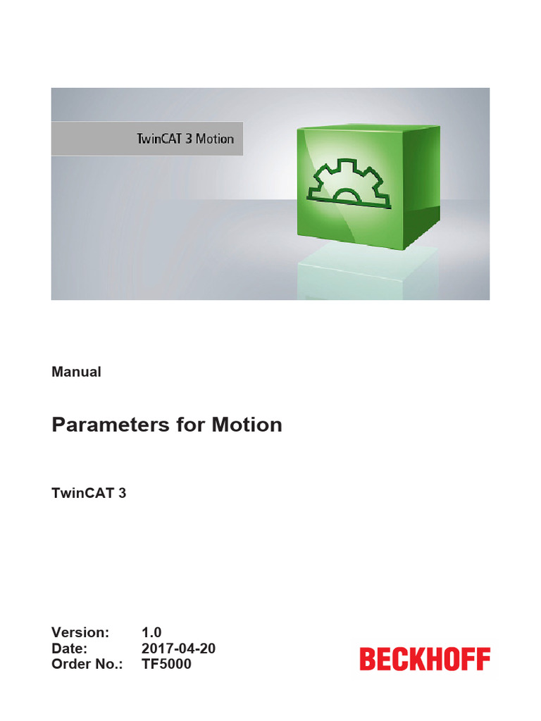 TF5000 Motion Parameters Manual | PDF | Acceleration | Parameter ...