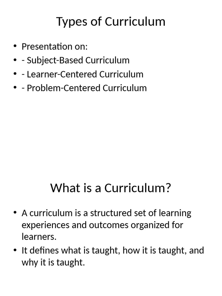 Types of Curriculum Explained | PDF