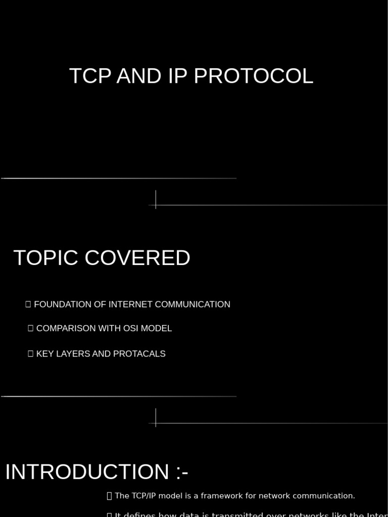 TCP/IP Protocol Overview and Comparison | PDF | Internet Protocol Suite ...