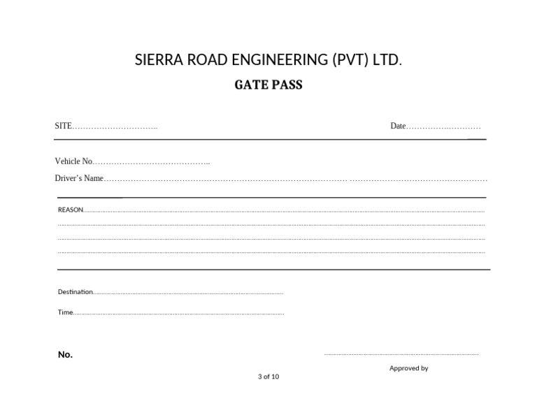 Gate Pass | PDF
