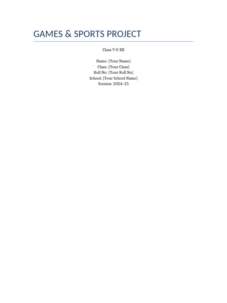 Games and Sports Project | PDF | Volleyball | Track And Field
