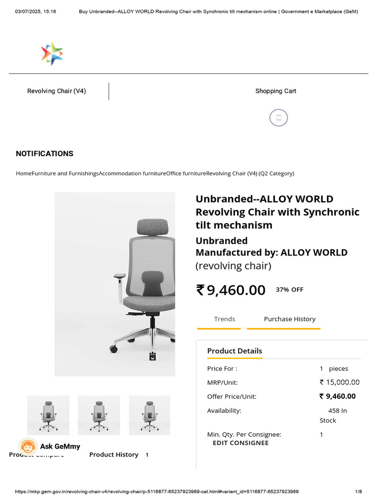 Alloy World Revolving Chair V4 Details | PDF | Chair | Upholstery