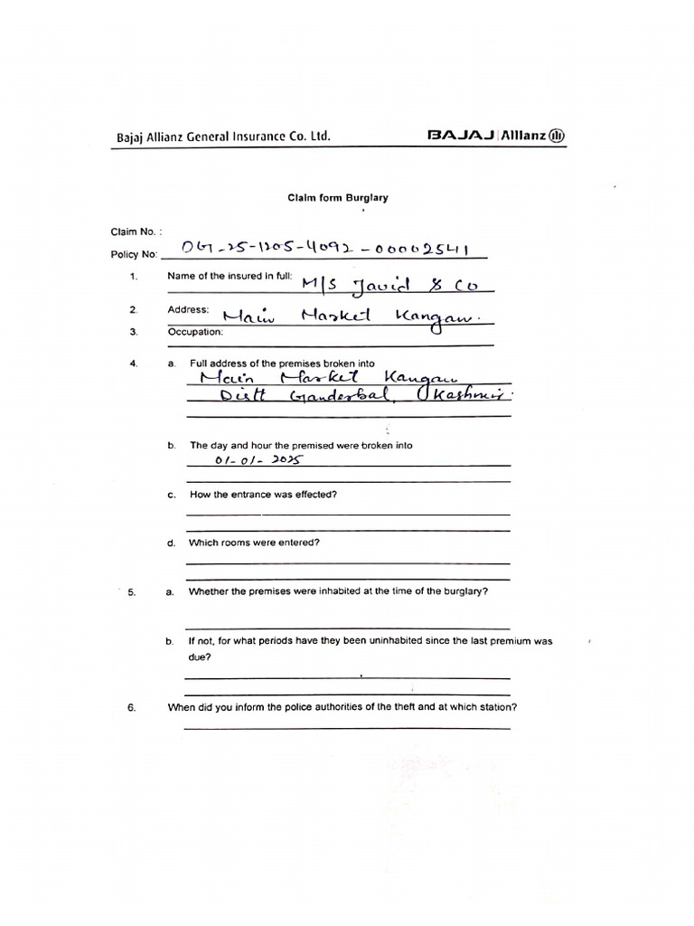 Claim Form JC | PDF