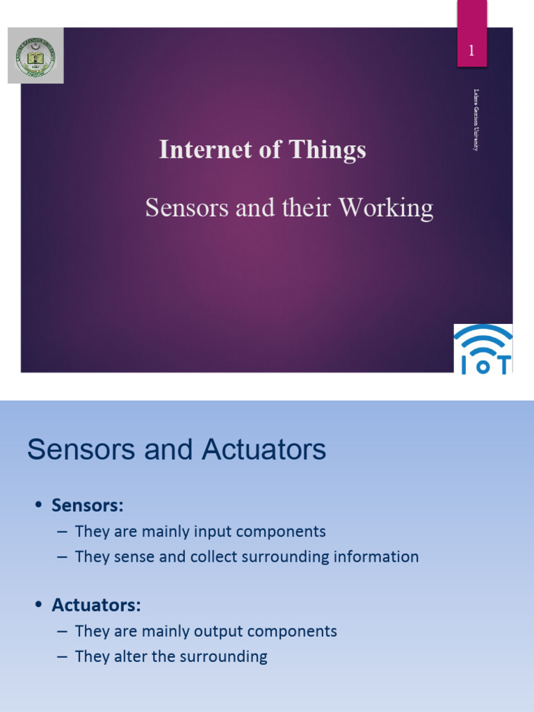 Internet of Things: Sensors and Their Working | PDF | Actuator ...