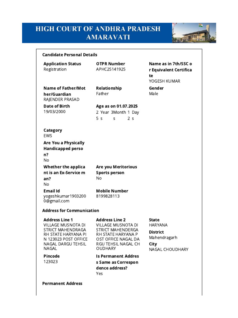 APHC Exam Candidate Details for 2025 | PDF | Justice | Crime & Violence