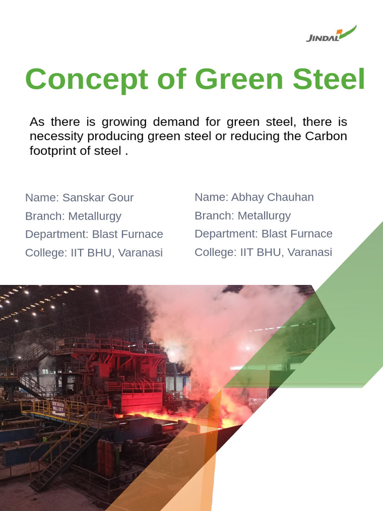 Green Steel Internship Project Report | PDF | Steelmaking | Carbon ...