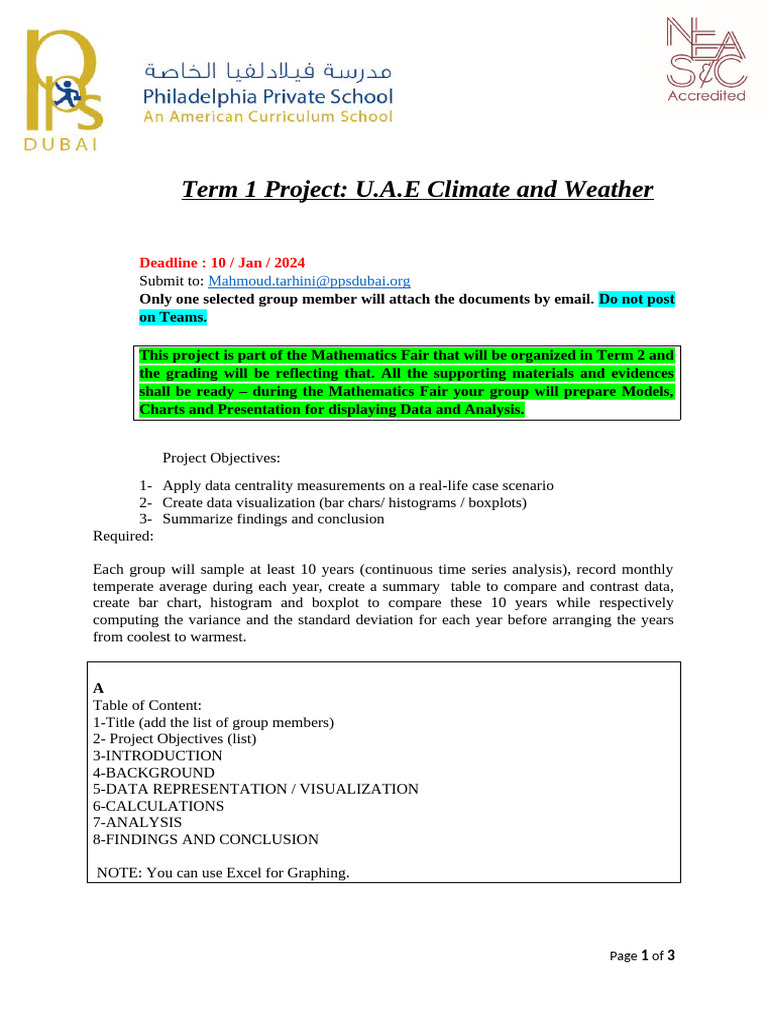 U.A.E Climate Data Analysis Project | PDF | Statistics | Data