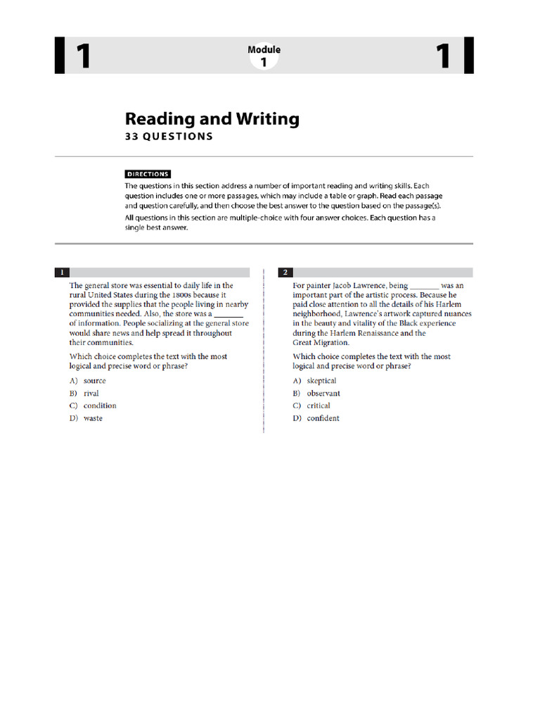 Digital SAT Practice Test 3 | PDF