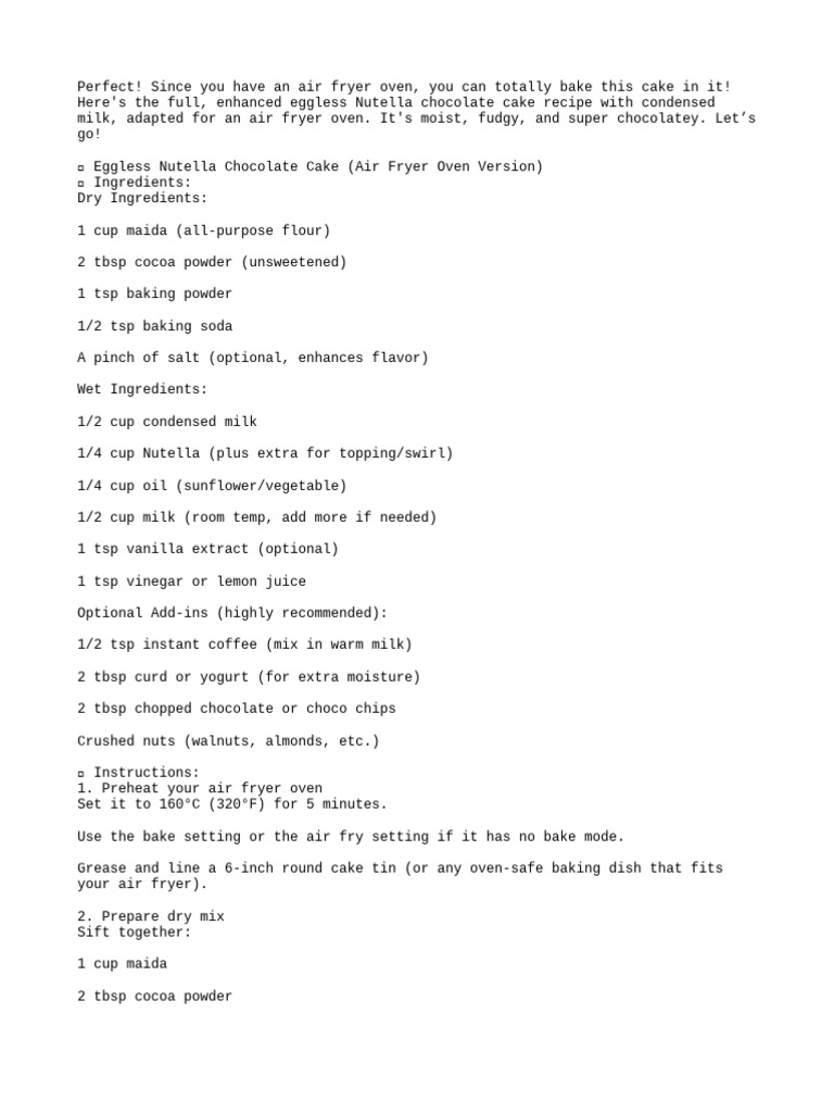 Cake Recipe | PDF | Cakes | Chocolate