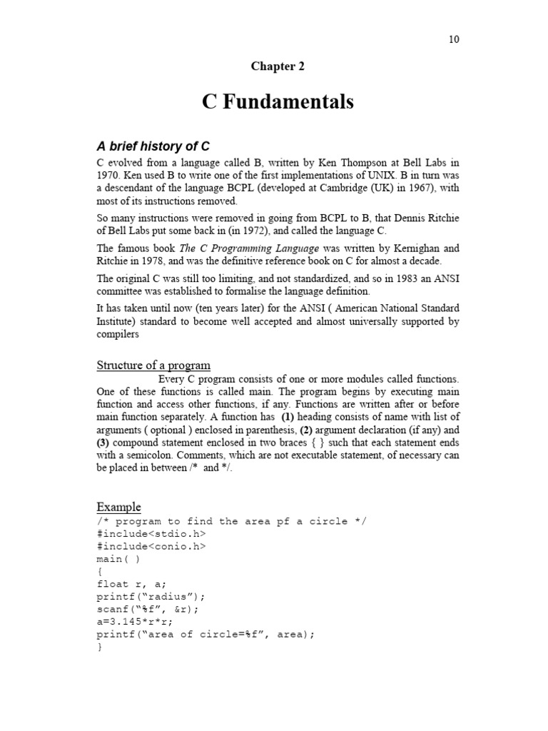 C Programming Basics and Structure | PDF | Integer (Computer Science ...