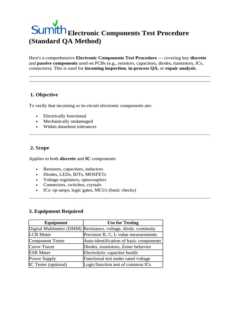Electronic Components Testing Guide | PDF | Capacitor | Bipolar ...