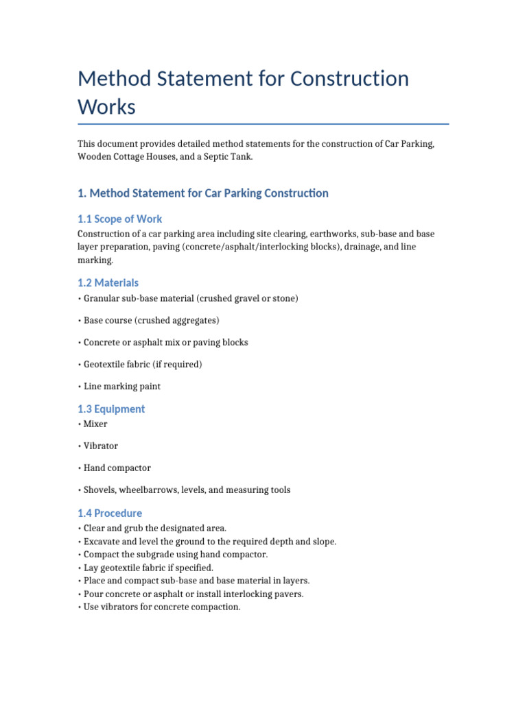 Construction Method Statements Guide | PDF | Concrete | Building