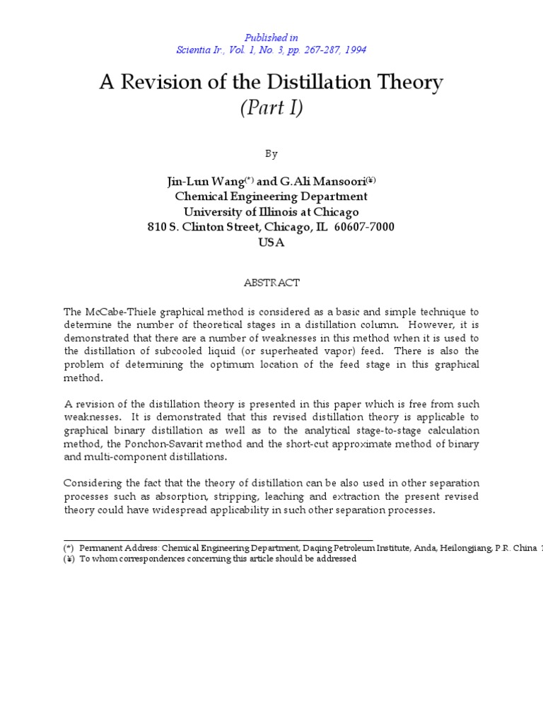 DistillationTheory 1 | PDF | Distillation | Heat Transfer
