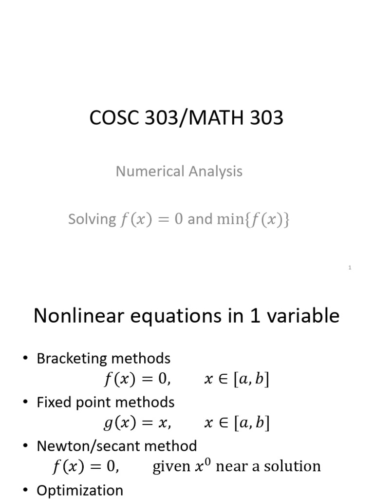 Numerical Analysis: Solving Nonlinear Equations | PDF | Mathematical ...