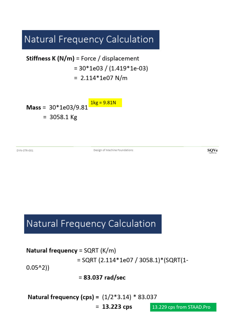 Machine Foundation Vibration Analysis | PDF