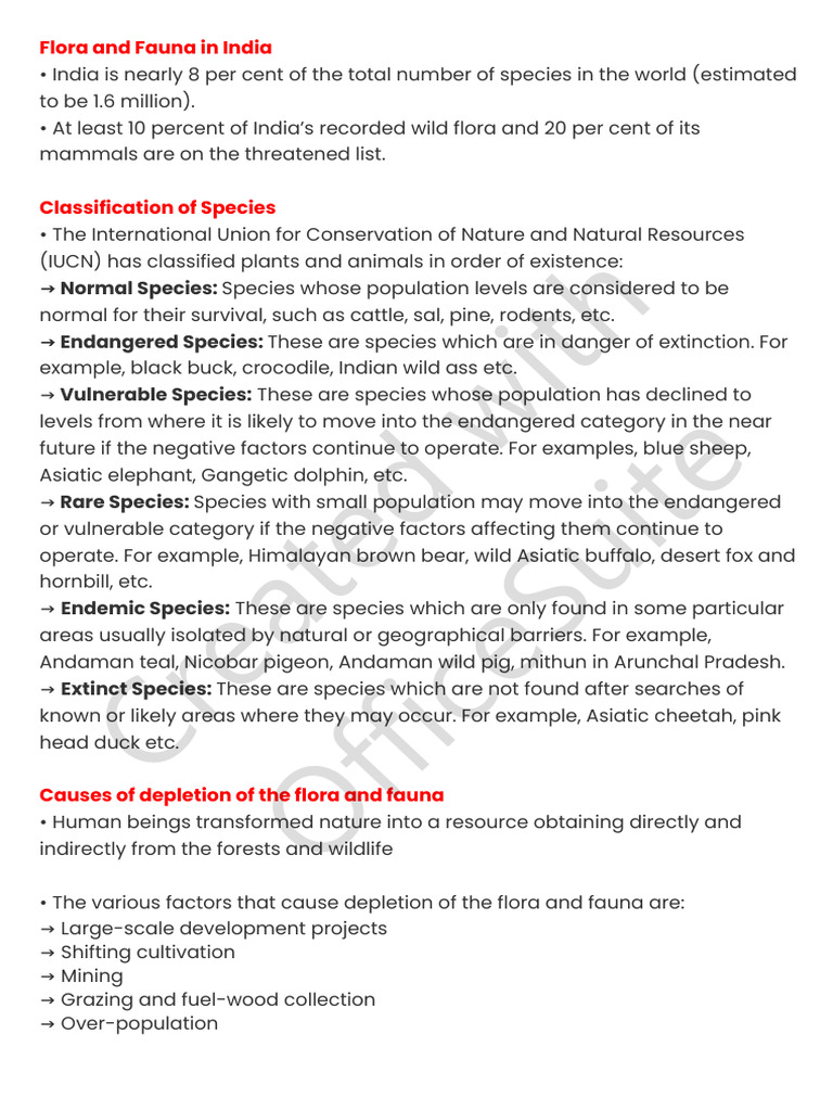 Forest and Wildlife Resources Notes | PDF | Endangered Species ...