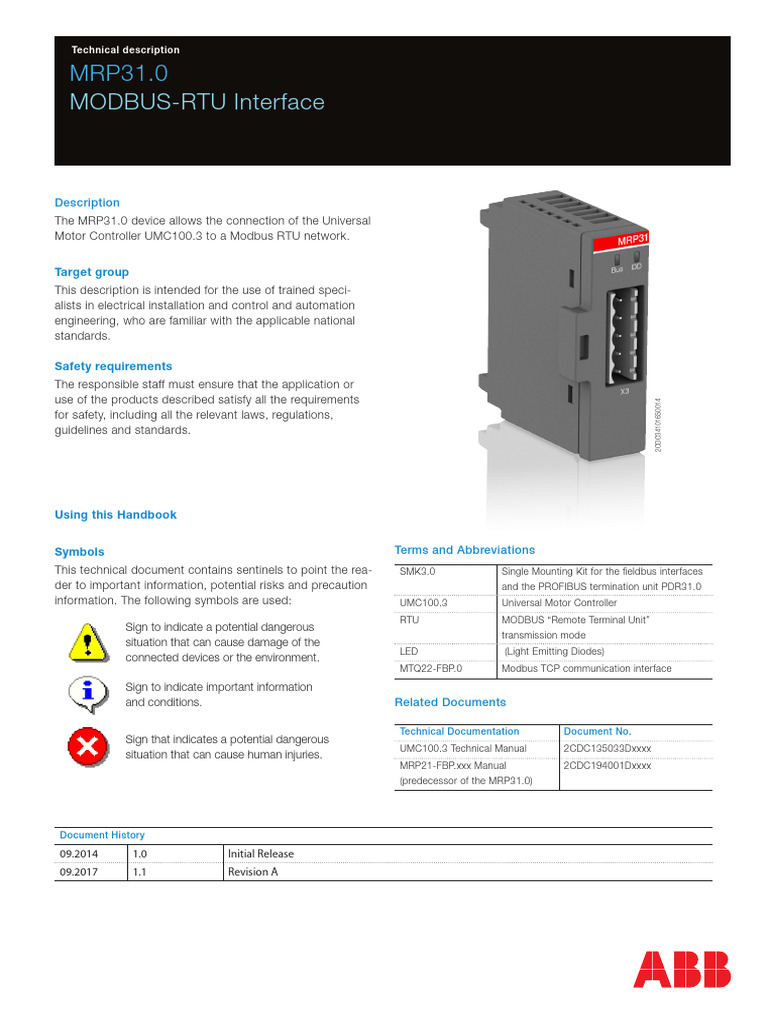MRP31.0 Modbus RTU Interface Guide | PDF | Computer Network ...