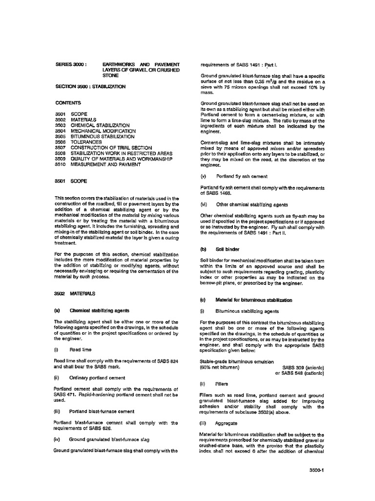 Section 3500 Stabilisation | PDF