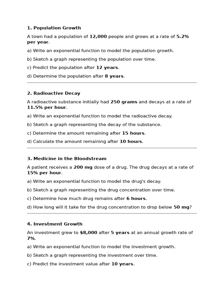 Exponential Growth and Decay Models | PDF | Exponential Function