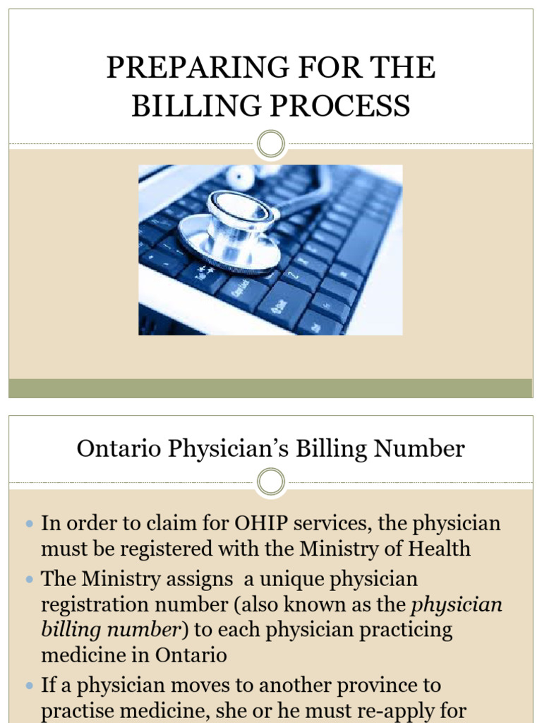 OHIP Billing Process Overview | PDF | Medical Diagnosis | General ...