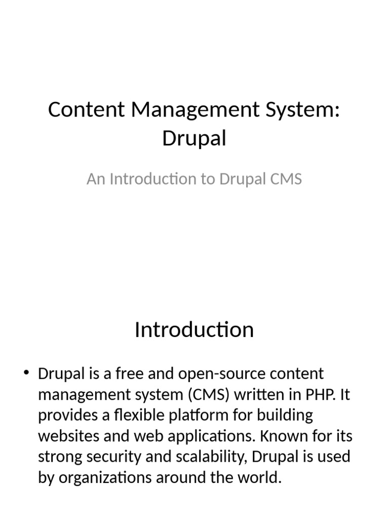 Drupal CMS Presentation | PDF