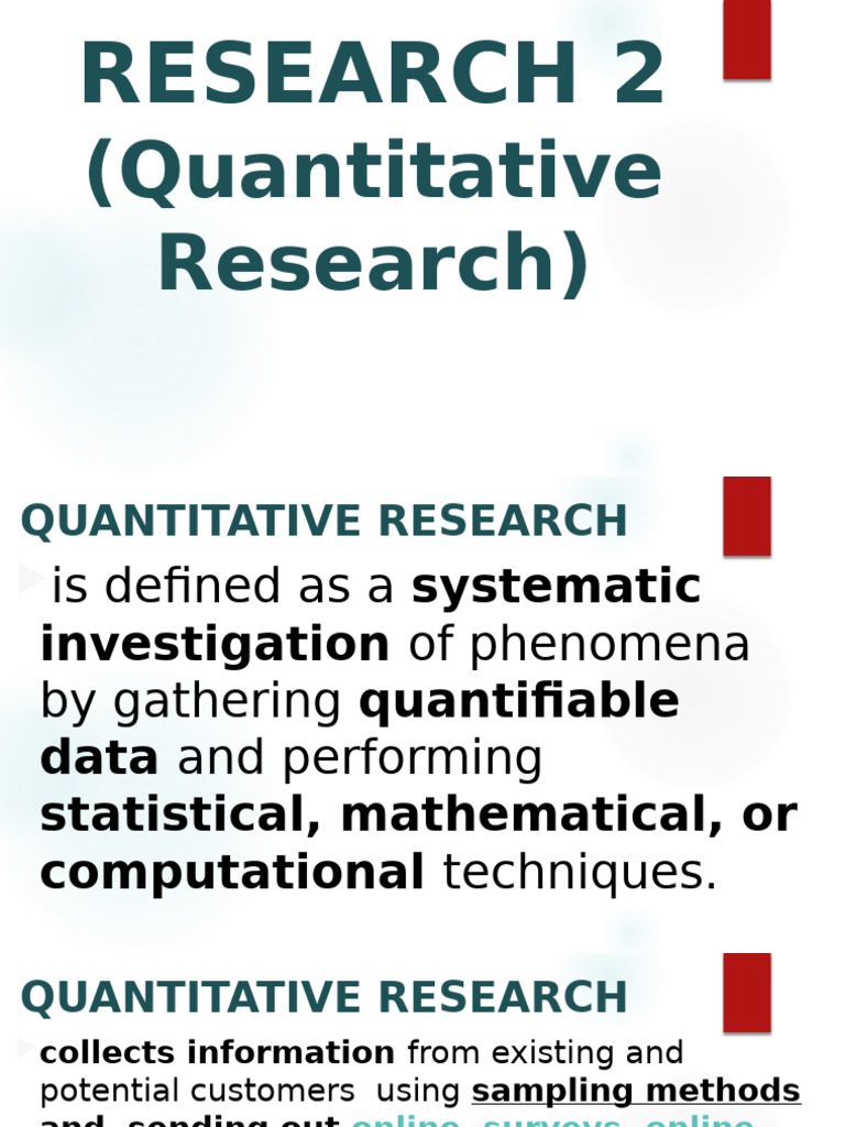 Understanding Quantitative Research Methods | PDF | Data Analysis ...