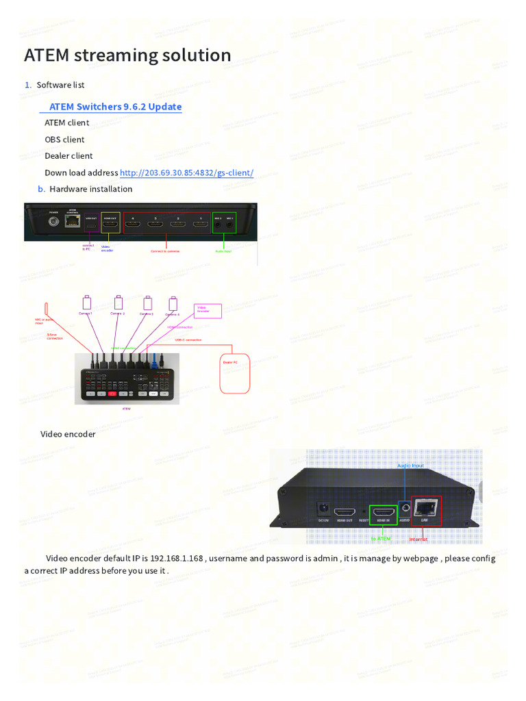 ATEM Streaming Solution Setup Guide | PDF