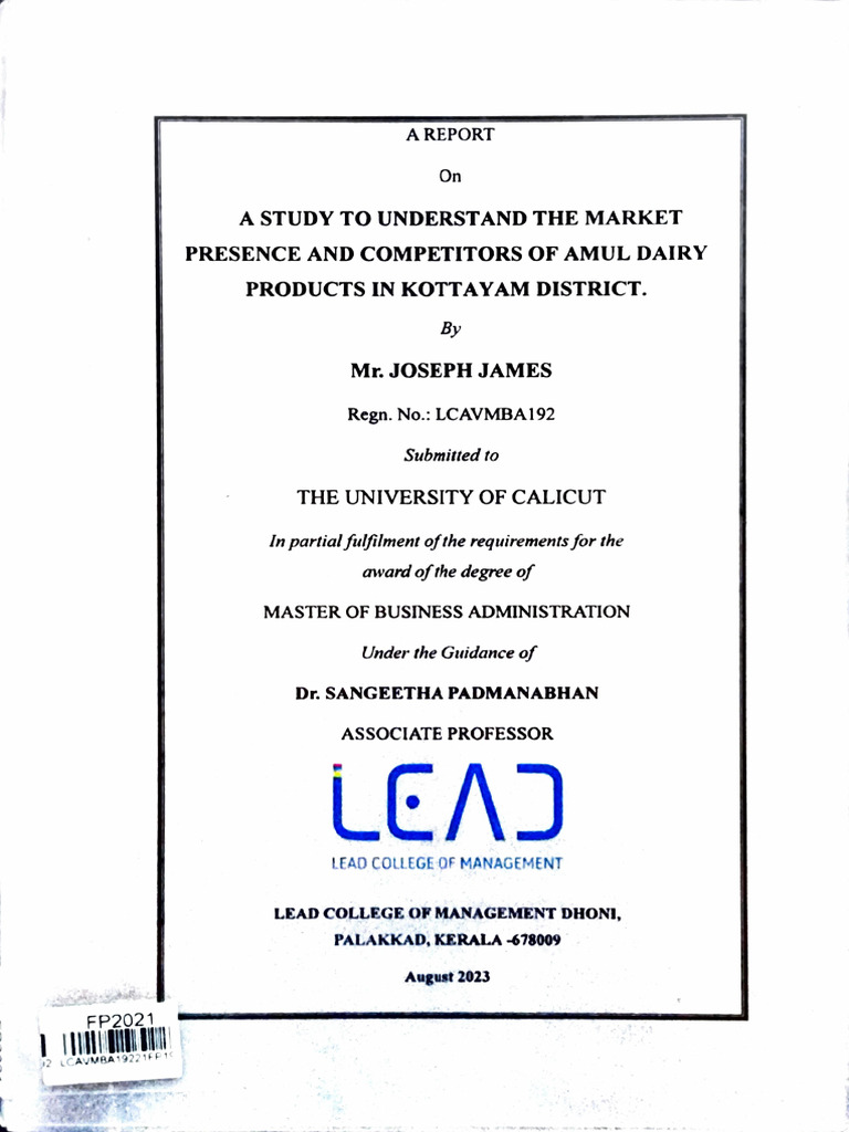 Amul Project | PDF