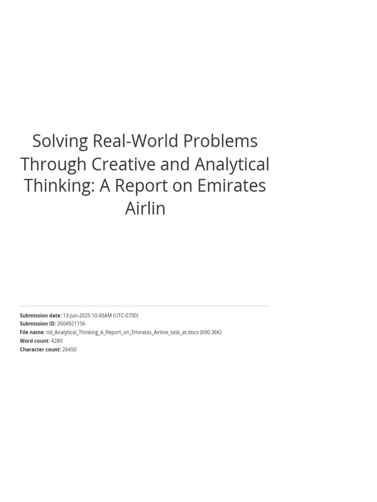 Solving Real-World Problems Through Creative and Analytical Thinking ...