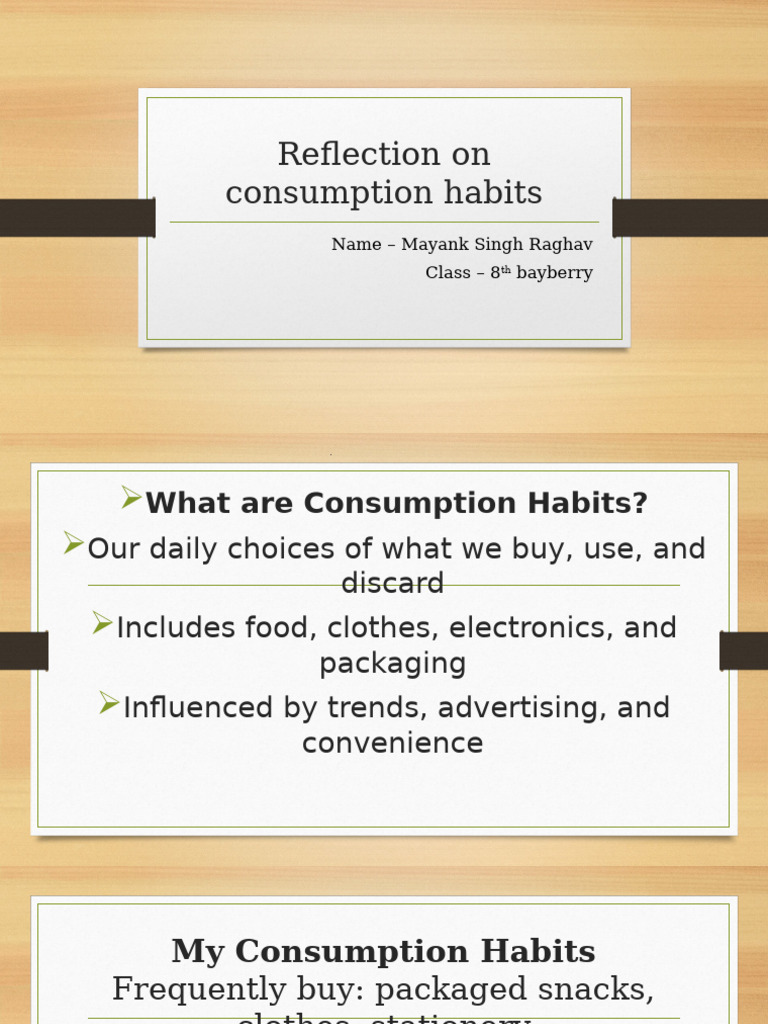 Reflection on Consumption Habits | PDF