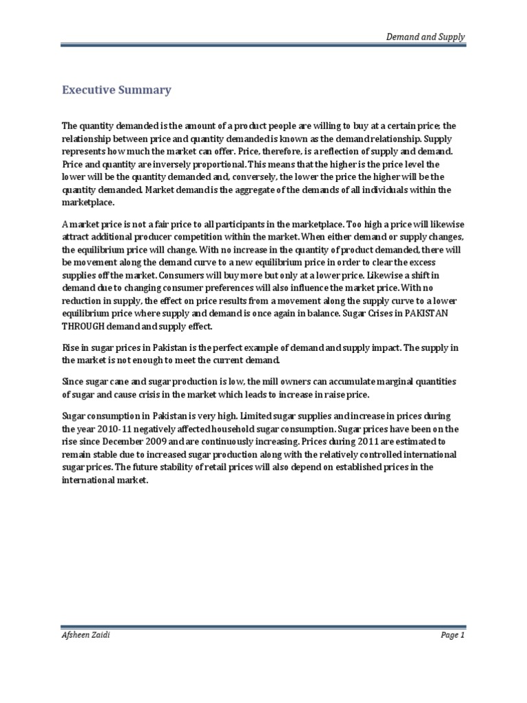 Supply and demand paragraph image