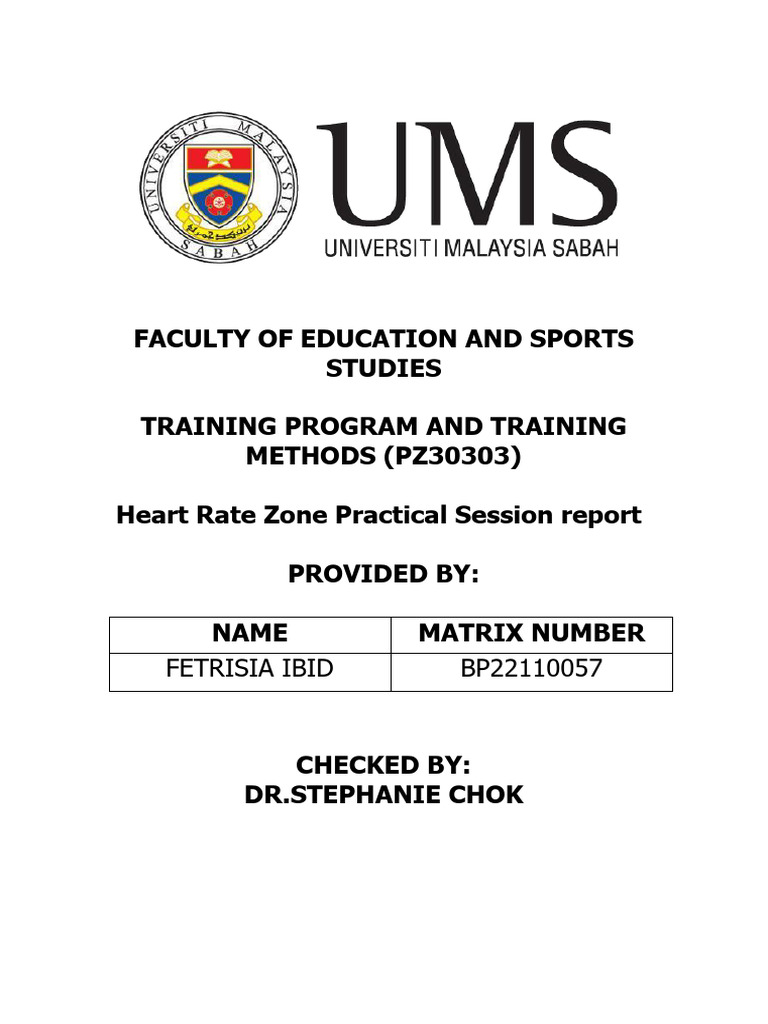 Heart Rate Zone Practical Session Report | PDF | Heart Rate | Physical ...