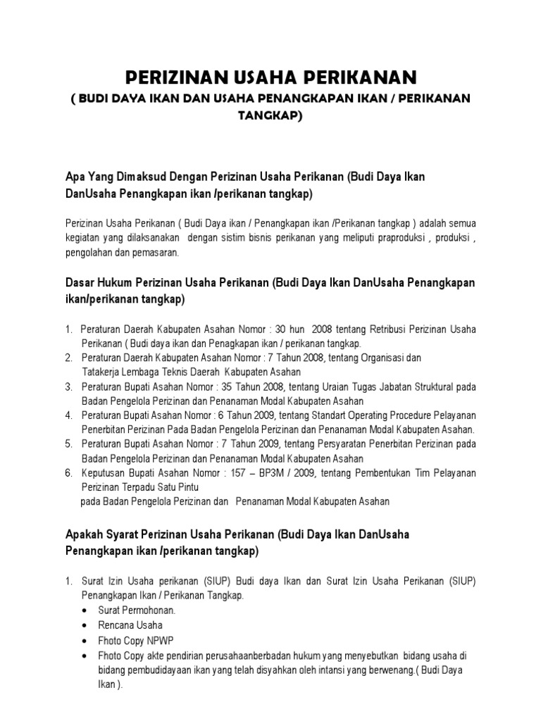 Izin Usaha Perikanan