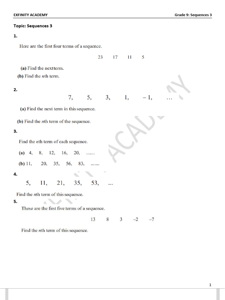 G9 WKS8 Sequences 3 | PDF